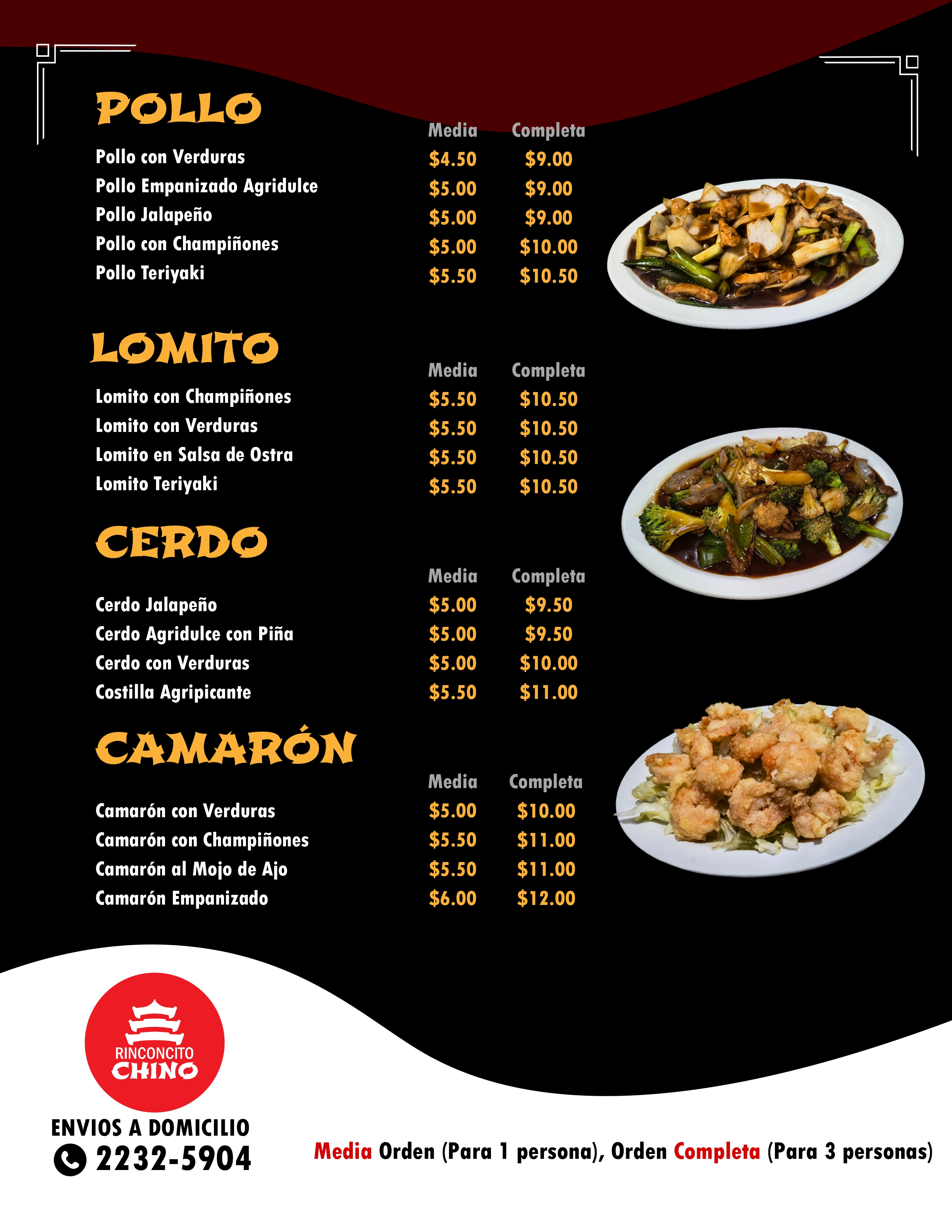 Imágen Menú a la Carta 2 Rinconcito Chino