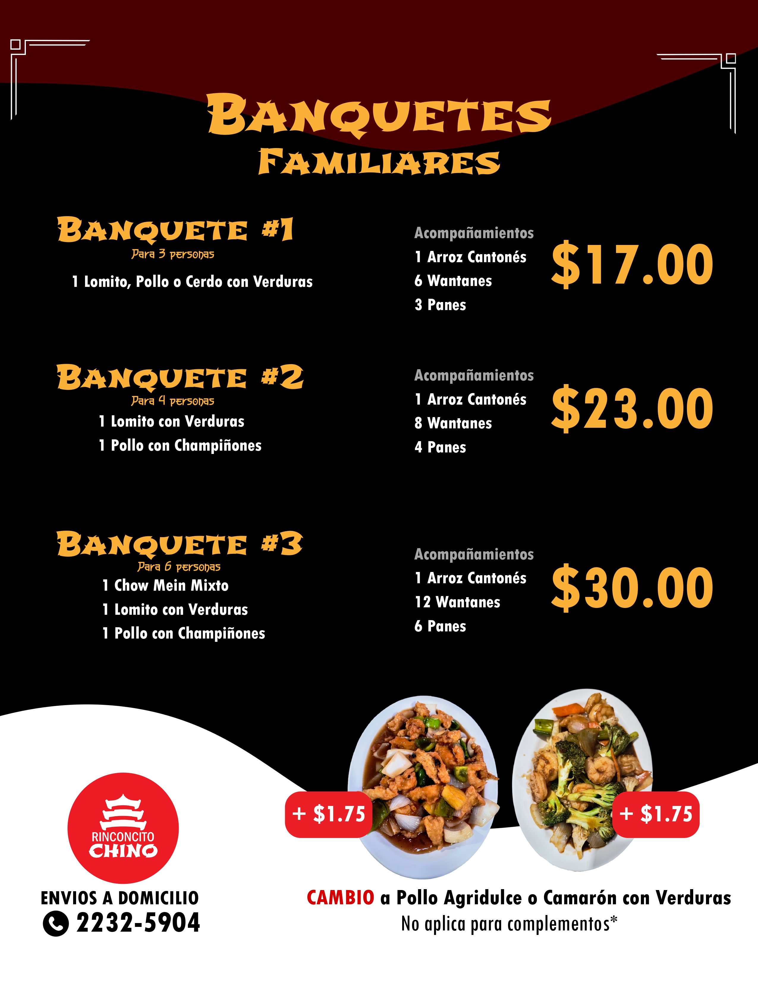 Imágen Menú Banquetes Familiares Rinconcito Chino